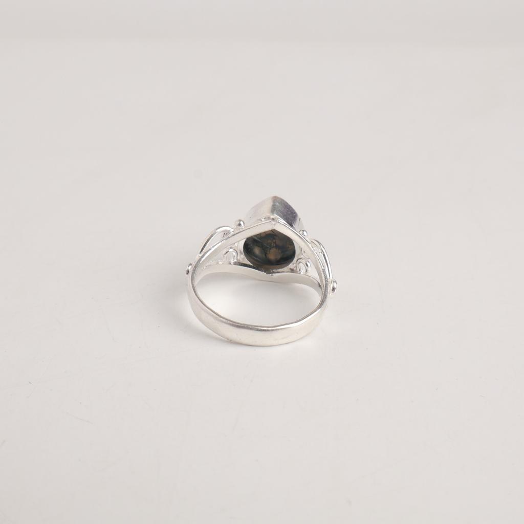 Natural Moss Agate Gemstone 925 Sterling Silver Stylish Jewelry Handmade Ring RR-46-33