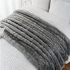 Luxury Fox Fur Throw Blanket Winter Warm Fluffy Soft Blankets Bedspread On the Bed Faux Fur Blanket Plaid Throw for Sofa Towel