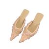 Fashion Spring Summer Pointed Toe Women Muels Slippers Fashion High Heels Party Dress Ladies Flower Slides Shoes 2025