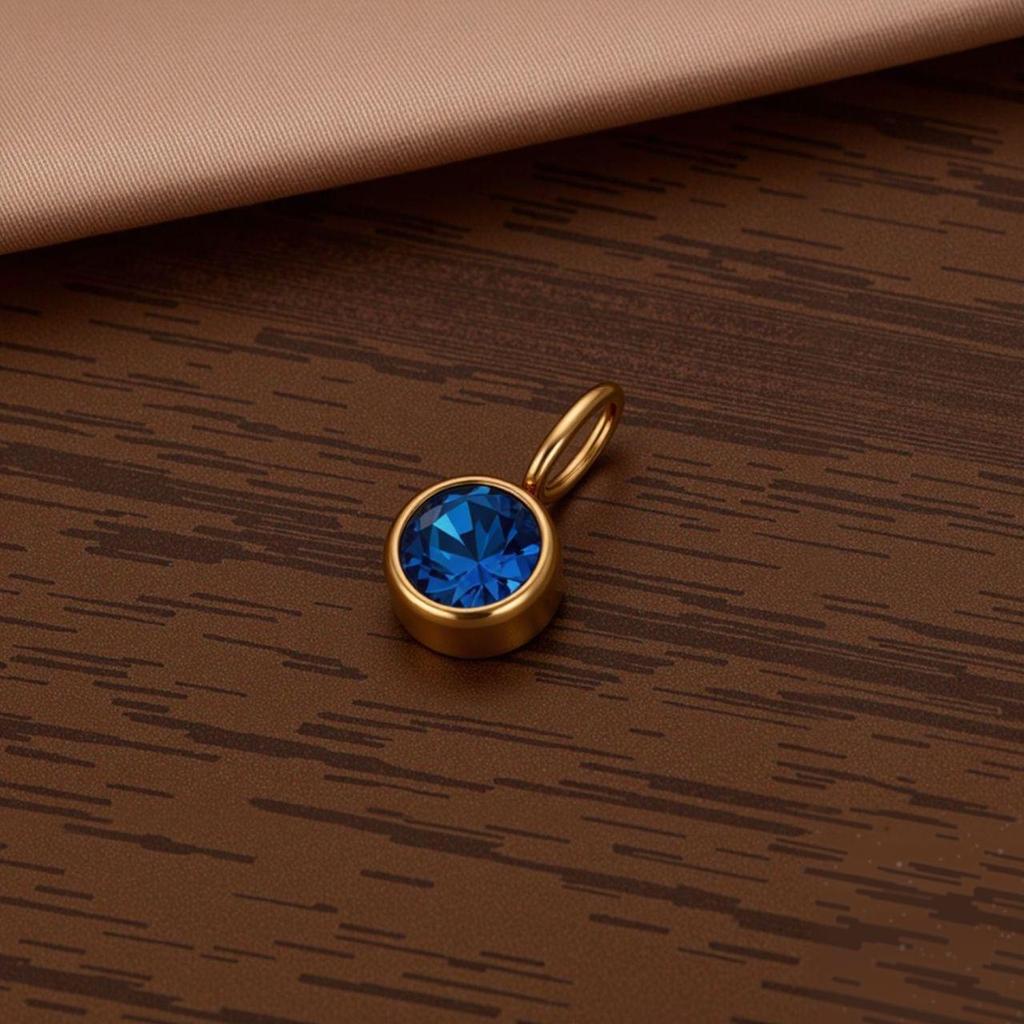 Polished Stainless Steel Birthstone Pendant with Vacuum Electroplating and Retro Design