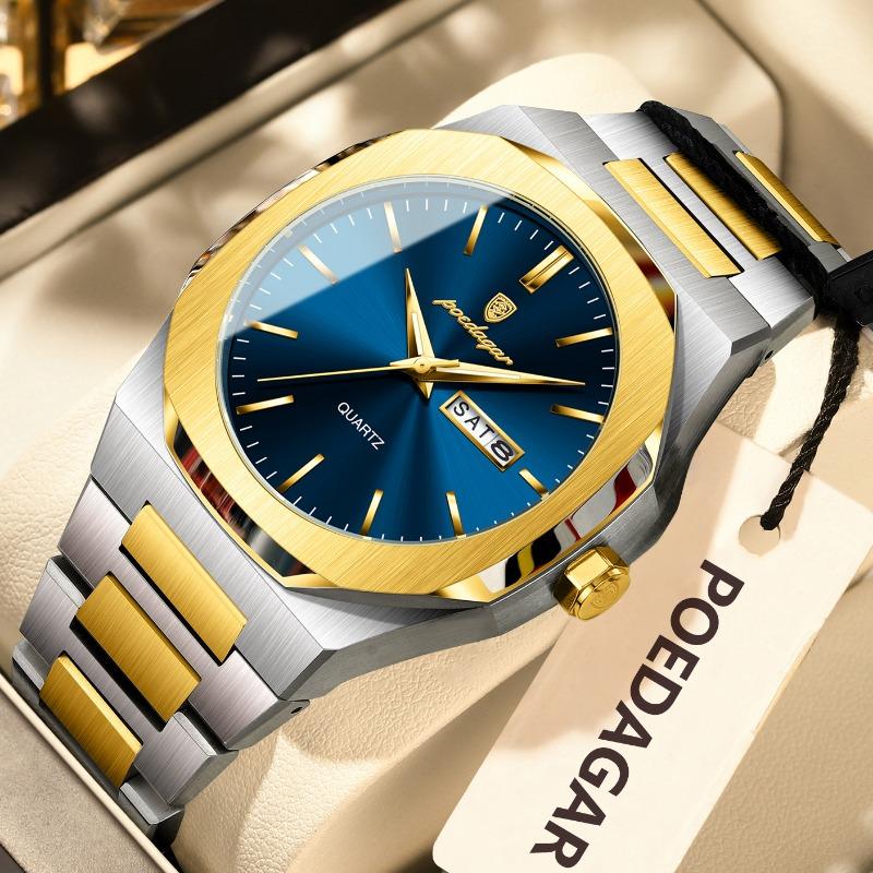 Top Marke Luxusmode Neue Herrenuhr Wasserdicht Leuchtend Quarz Doppeltes Kalenderuhr