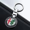 VEVM5 1Pcs Car Emblem Keychain Metal Key Ring Accessories For 156 159 147 4C 8C 166 Giulia Giulietta Mito Stelvio Spider GT