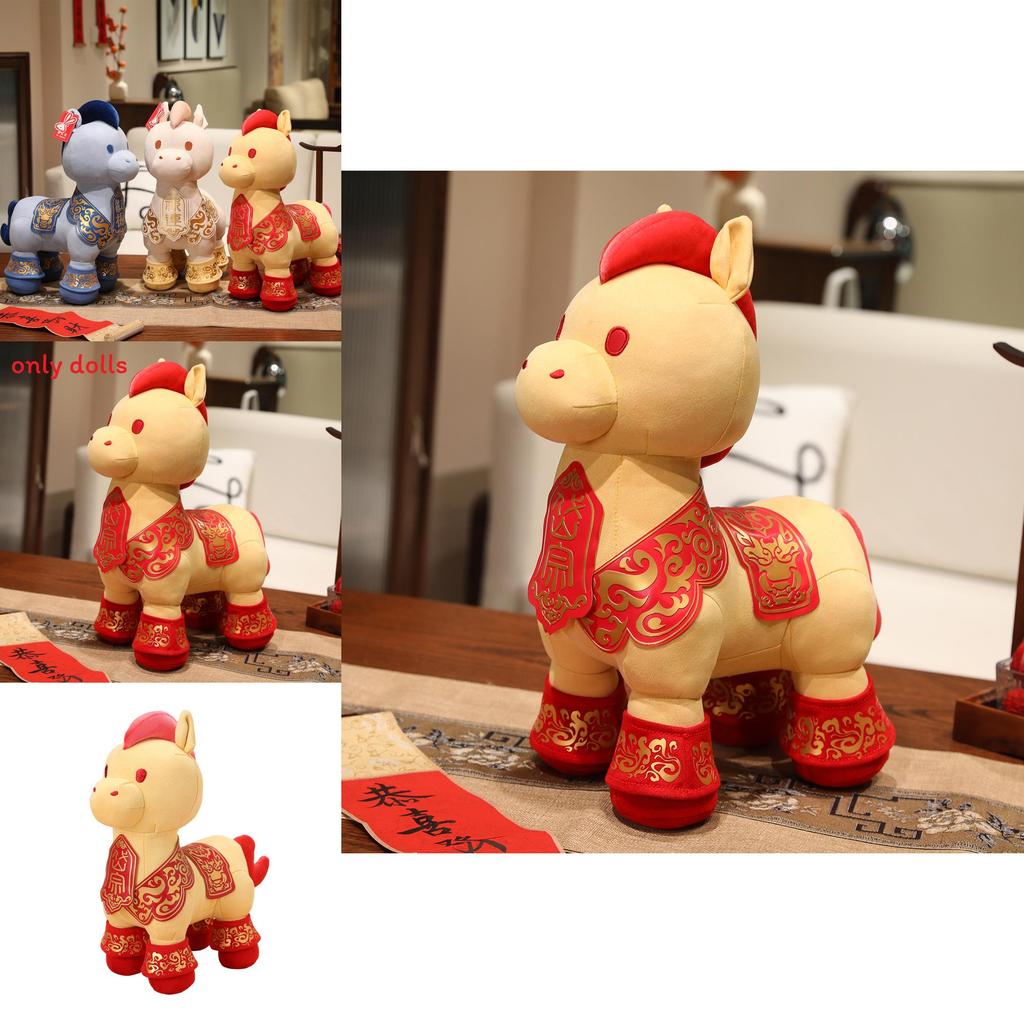 Year Of The Horse Zodiac Plush Toy With Pp Cotton Filling For Lunar New Year Celebration