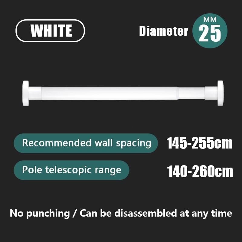No Drill Premium Telescopic Rod 100Kg Capacity Heavy Duty Curtain Pole For Shower/Wardrobe/Balcony Curtains Wardrobes