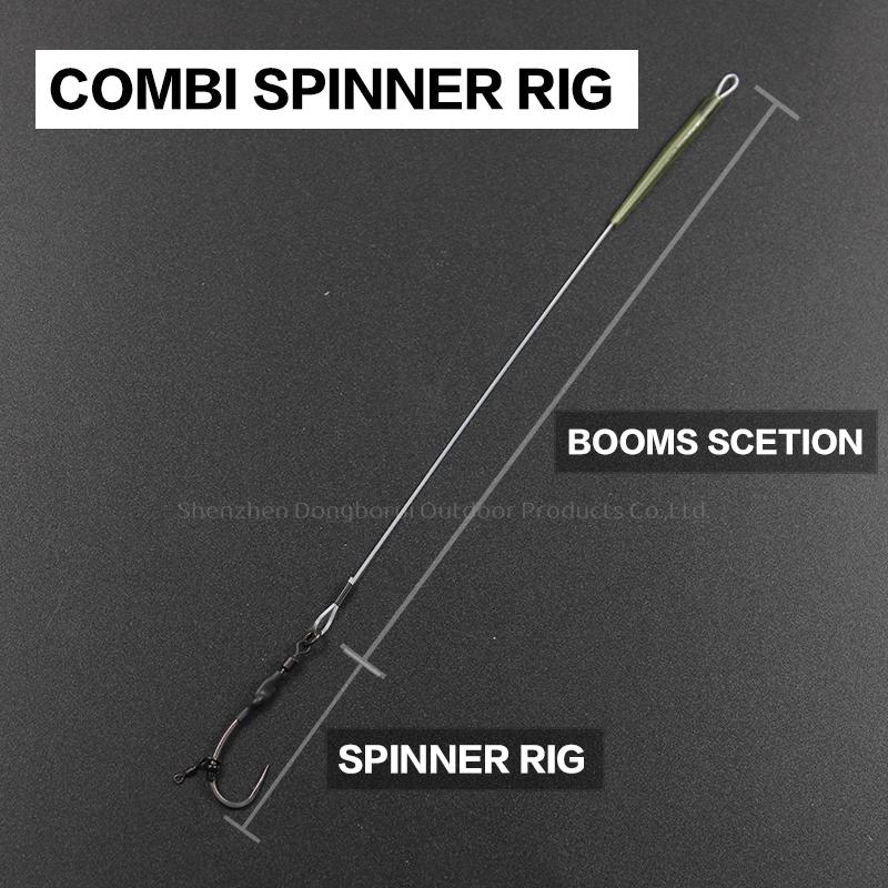 6pcs Carp Fishing Rig Kit Combi Spinner Rig With Bait Folss Fine Latch Needle Floss Cap Hook 2 4 6 PTFE Coated Micro Barb Curve Shank Carp Hooks