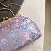 Vintage Women Wedding Clutch Flowers Lock Shell Clip Fringe Chain Shoulder Bags Purple Blue Crossbody Bags Handbags And Purses