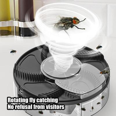 Usb Rechargeable Automatic Flycatcher Quiet Household Insect Pest Catcher Removable Flytrap For Home Kitchen Indoor Pest Control