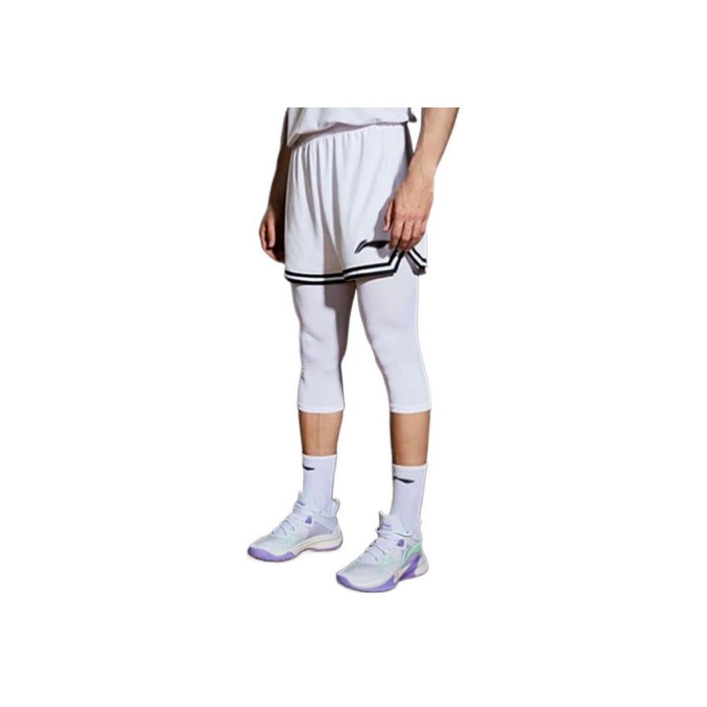 Li Ning CBA Series Professional Straight Casual Breathable Sports Basketball Pants Men bottoms White AAPS143-1
