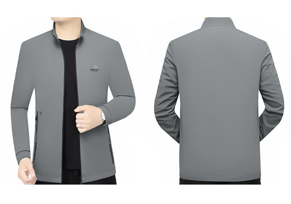 2025 Spring Men's Casual Stand-up Collar Jacket - Fashionable and Versatile for Dad