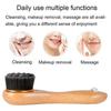 Manual Facial Cleansing Brush-Bamboo Charcoal Fiber Bristles and Wooden Handle-Skin Cleanser