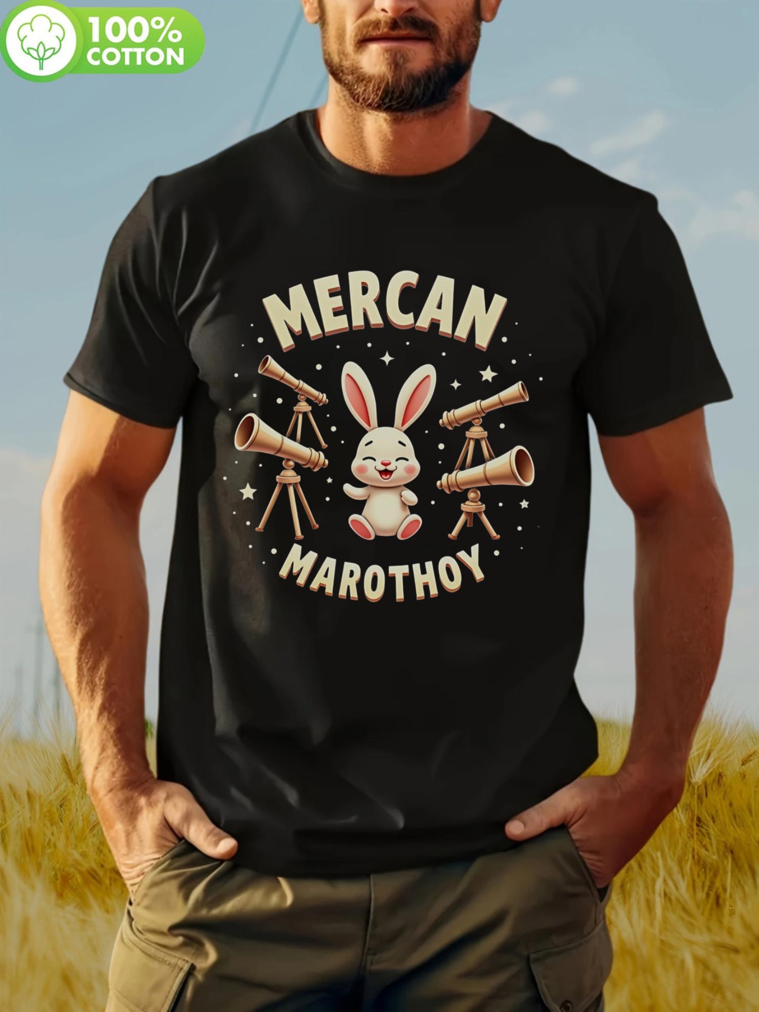 Mercan Marothoy Rabbit Telescope Graphic Tshirt - Cotton M