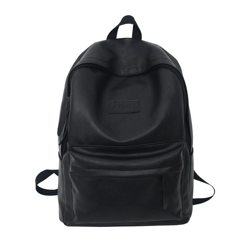 College student backpack waterproof leather casual large-capacity backpack high school student computer bag