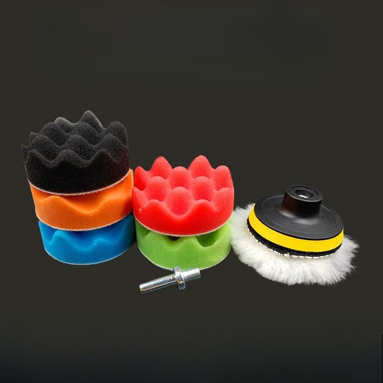 5Pcs/set Car Waxing Beauty Polishing Disc Wool Polishing Wheel Self-adhesive Pad Sponge Ball Polishing Machine Waxing Sponge Disc