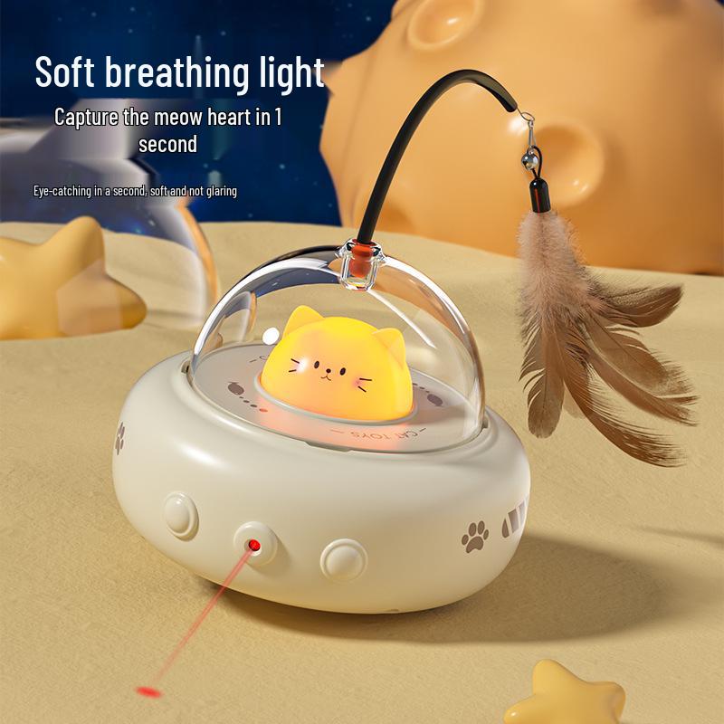 Smart Feather Teaser Stick: Self-Play Cat Toy for Boredom Relief and Lazy Cats
