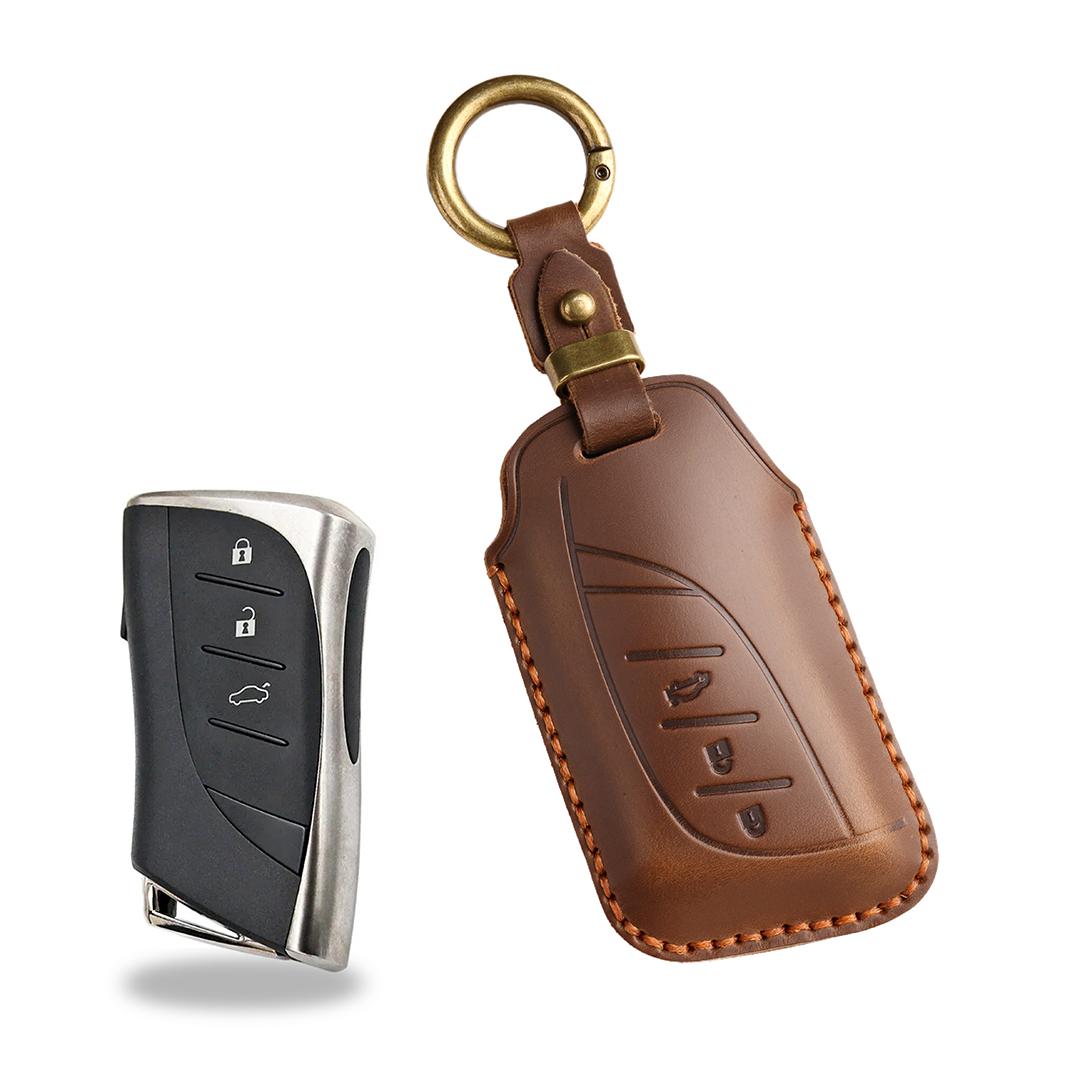 

[Lexus] Чехол для ключа автомобиля из коровьей кожи ручной работы Подходит для нового стиля ES200/ES260/ES300h/LC500 100/255 коричневый