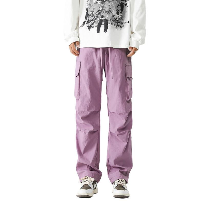 

Брюки парашютисты на кулиске, рабочая одежда, широкие брюки прямого кроя, мужские весенне-осенние американские свободные утолщенные повседневные брюки, уличный стиль 4XL