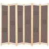 VidaXL Room Divider 6 Panels Brown 240 X 170 X 4 Cm Fabric