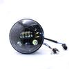 7 Inch LED Black Round Motorcycle Headlight with Hi/Lo Beam Projector Motor 7" R