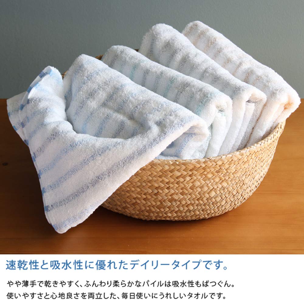 Hiorie Imabari Face Leftover Thread Border Set of Color Made In Japan Towels, Towels, Towels, 4, Selection,
