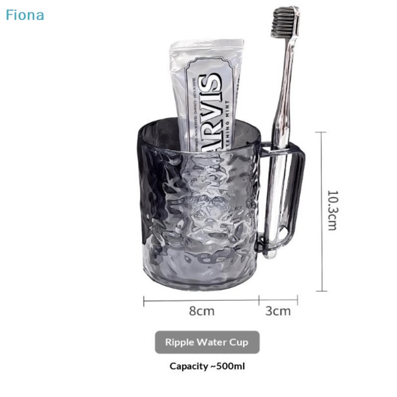 Gehämmerter Glasbecher mit Henkel, Klar & Grau Wasserbecher, Zahnbürstenhalter für Badezimmer, Zuhause, Büro
