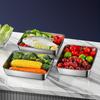1/2/3pcs Stainless Steel Food Storage Containers Stackable with Sealed Lids Refrigerator Storage Box Grill Plate