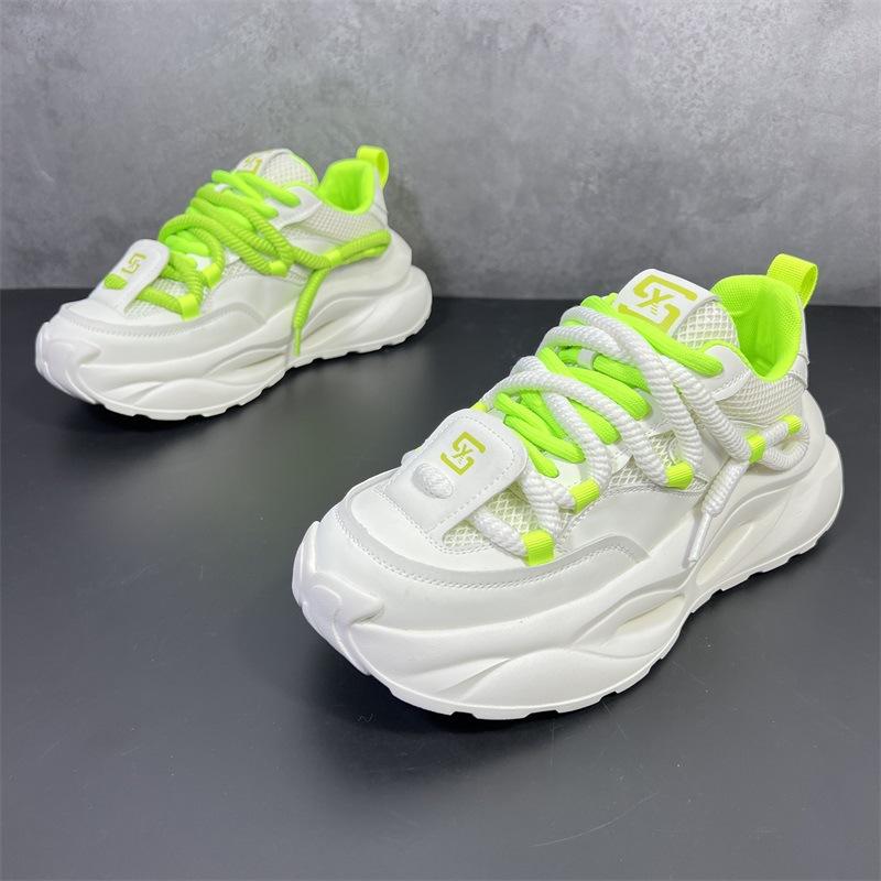 Chunky Sneakers Mens Womens Designer Hollow Sole Running Shoes Fashion Casual Leather Mesh Upper Height Increased Platform Shoes