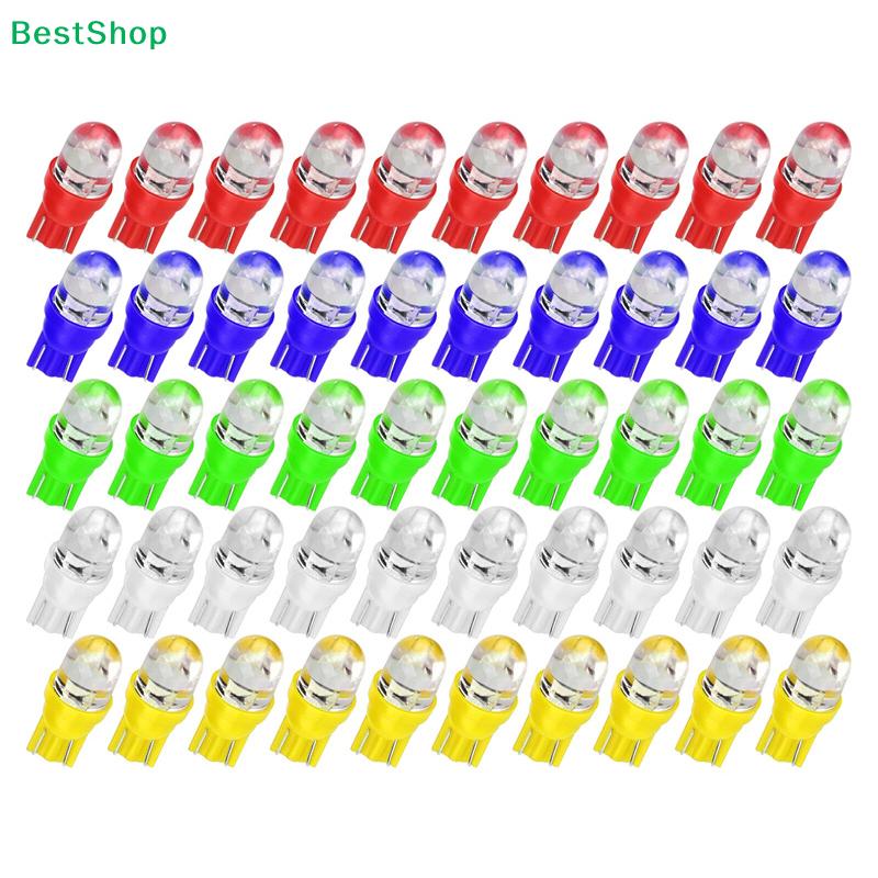 50PCS T10 LED Car Light Bulbs - 5-Color Dashboard & Dome Light Replacement Kit