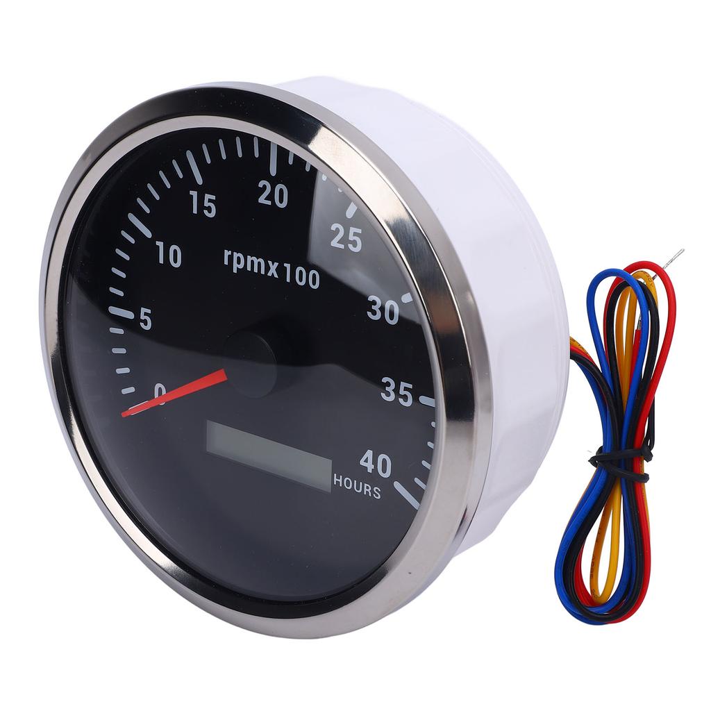 110mm 4 3 8in Tachometer 7 Color Backlight 4000RPM Gauge with Hour Meter for Truck Tractor Trailer Car RV Boat DC 9 to