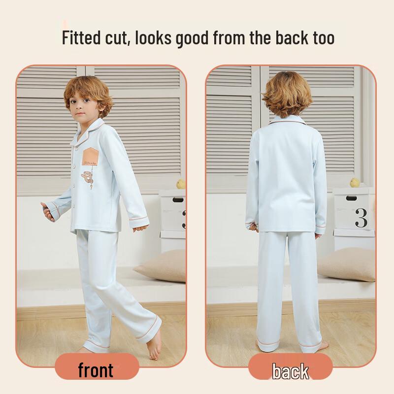 Yiduo Boys' Cotton Long Sleeve Thermal Pajama Set