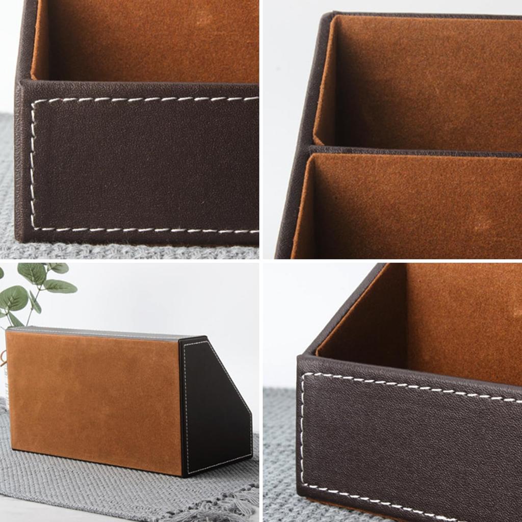 Desk Organizer with Remote Control Holder, Pencil Holder, and Storage Box (Black) - NYANDELMO ND-0071-R20-BK