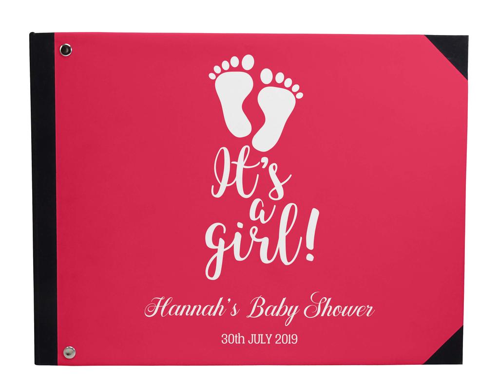 Darling Souvenir Blue Seamless Heart & Baby Objects Personalized Printed Baby Shower  Guest  Book  Scrapbook-7 x 9