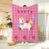 Pastel Cute Cartoon Horse Throw Lightweight Flannel Blanket Soft Skin-friendly for Summer Cooling