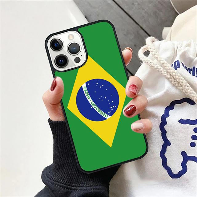 

Brazil Flag Phone Case Cover For iPhone 17 Air 15 16 14 13 12 Pro Max 11 Pro Max Plus Coque Shell iPhone 15