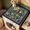 Vintage Dark Blue Bird Floral Washing Machine Cover Mat Jungle Print Waterproof Anti Dust Laundry Dryer Surface Pad Rug