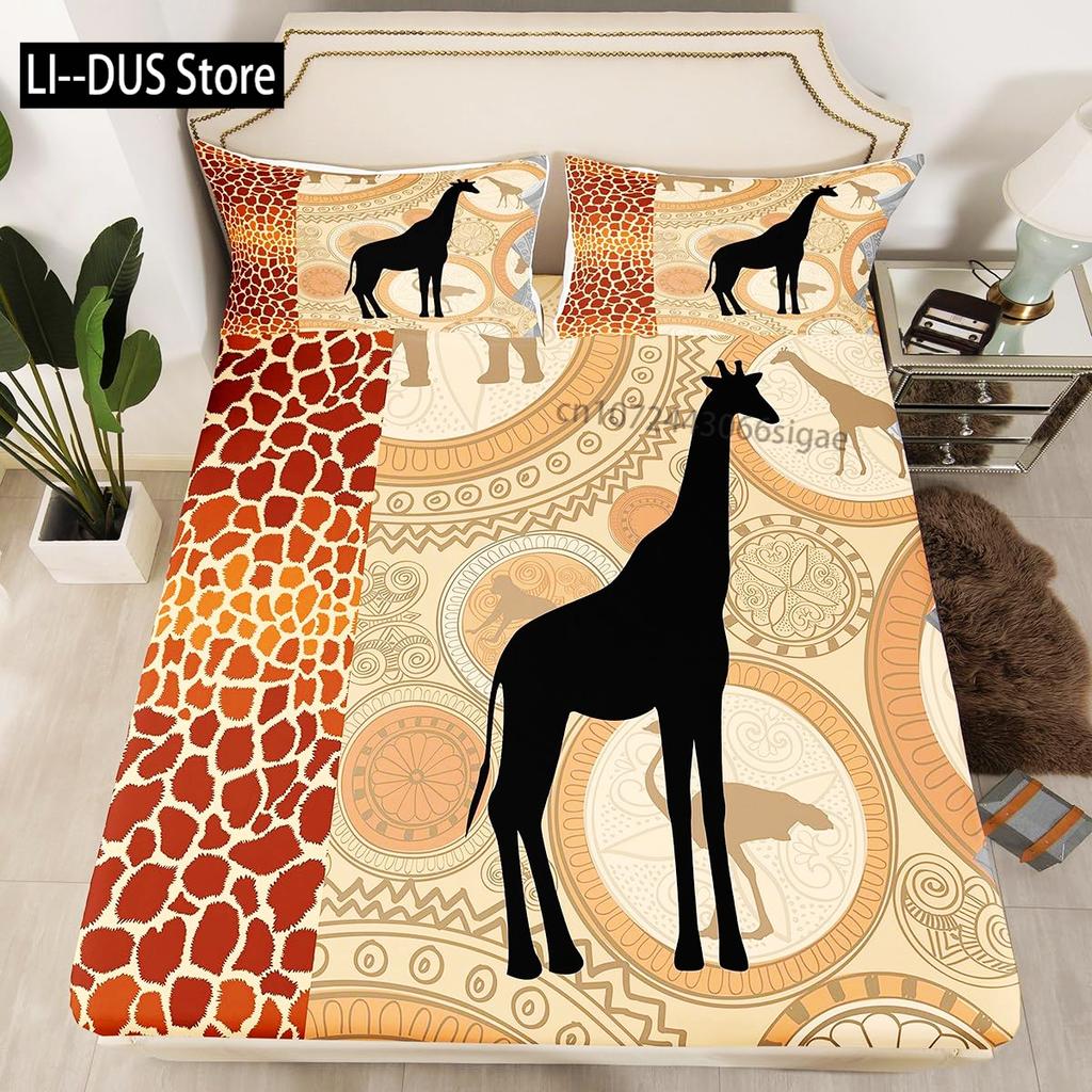 Wild Animal Giraffe Comforter Set Twin King Size Bedding Set for Kids Adults Decor Comforter Quilt Set with 2 Pillowcase 3Pcs