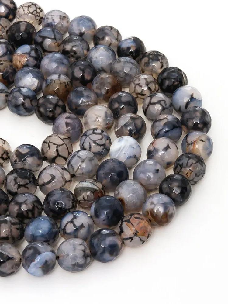 Pattern Agate, Flowering Agate Round Beads One Size