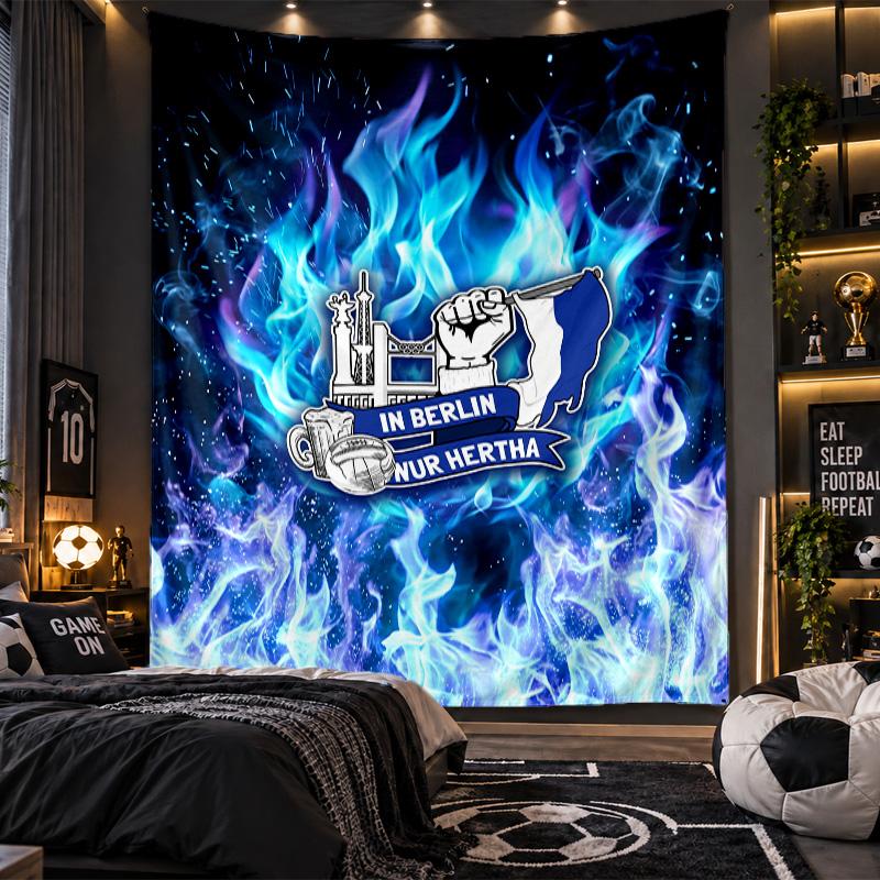 Wall Hanging Tapestry hertha bsc FC Print Cloth for Living Room Bedroom Home Decor