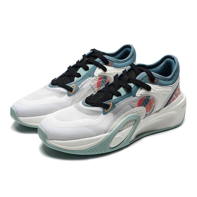 Anta Lifestyle Series Shock Absorbing Non-Slip Durable Low-Top Sports Casual Shoes Men Sneaker Light-Blue White 112228081-5