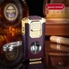 Triple Jet Cigar Lighter with V-Cutter & Puncher
