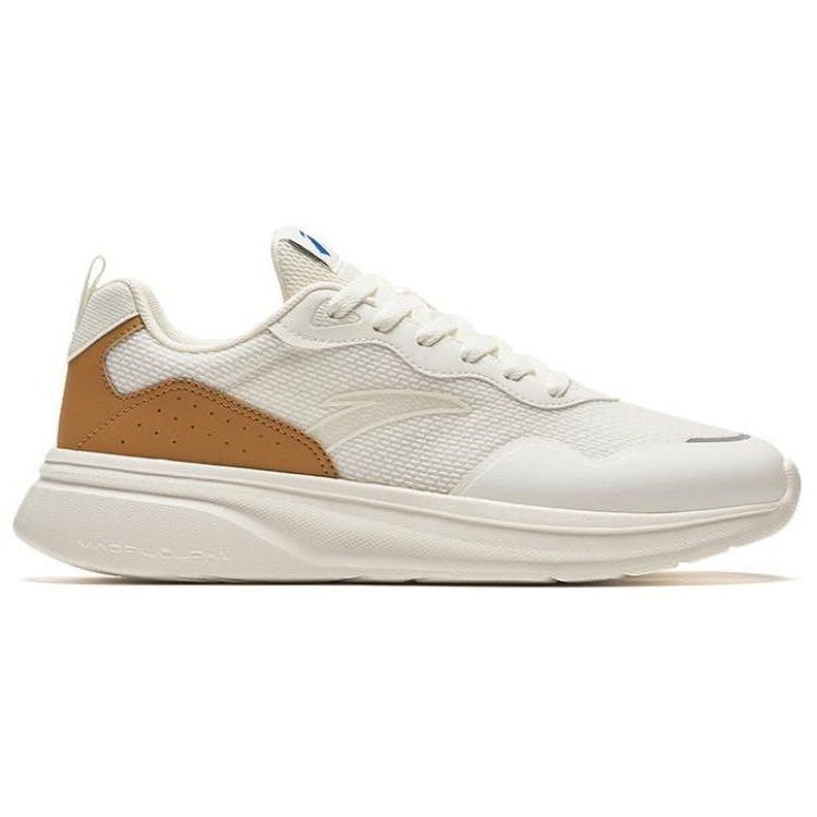 Anta Comfortable Versatile Shock Absorbing Wear Resistant Low Top Dad Shoes Men Sneakers White Brown 112428812-3
