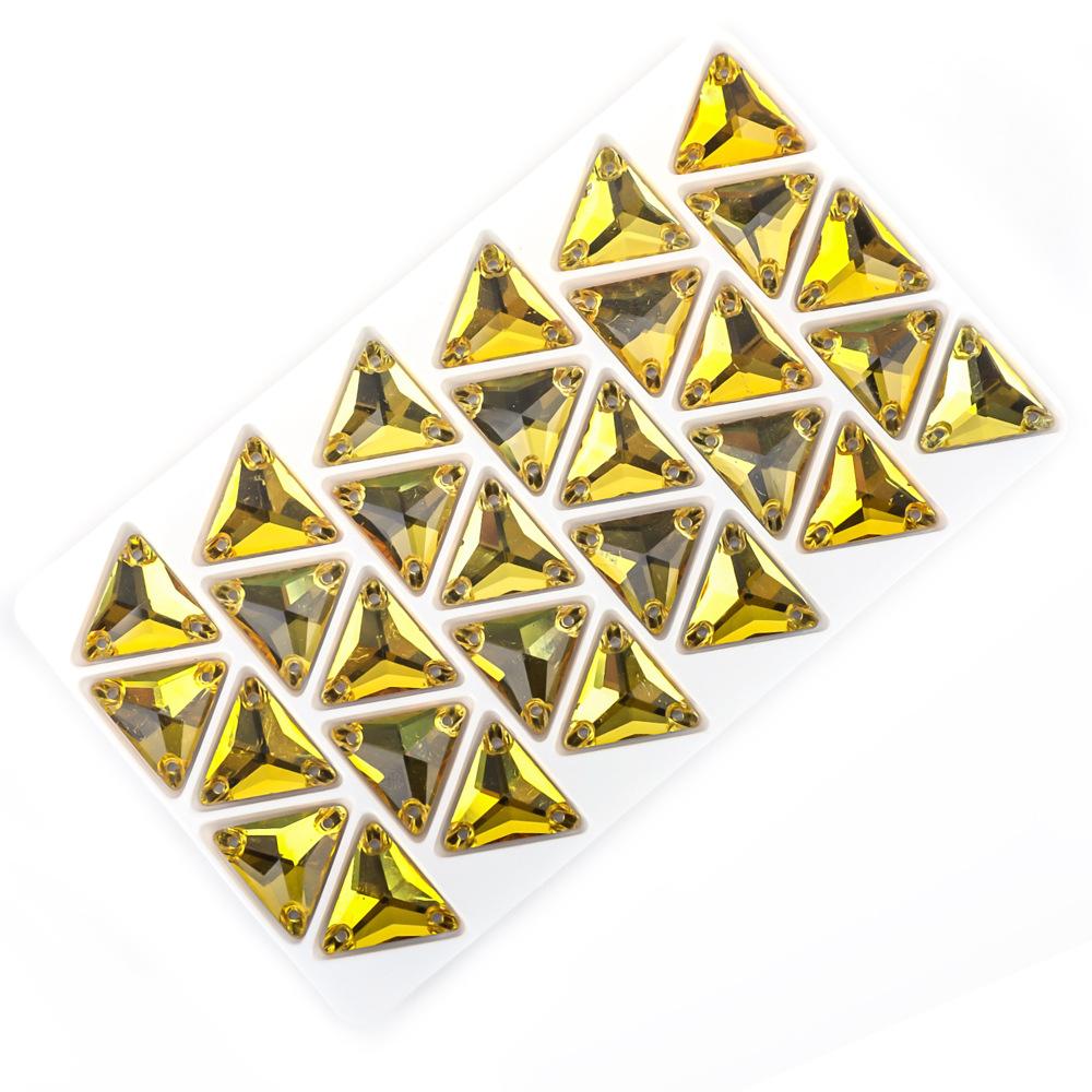 5Pcs High Quality Triangle Color Ab Flat Button Hand Sewn Diamond Glass Crystal Button Clothing Accessories With Diamond Wedding Dress Auxiliary