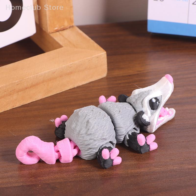Opossum Kloubová 3D Tištěná Fidget Figurka Senzorický Společník na Stůl Pro Uvolnění Stresu & Soustředění Dárky