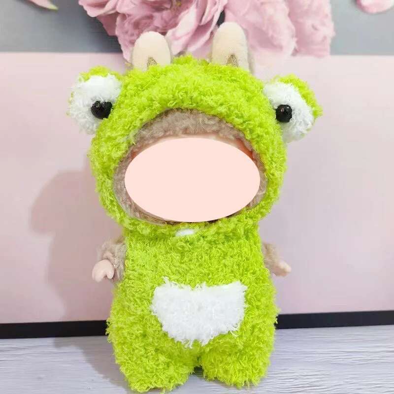 1517Cm Plush Doll Clothes For Labubu Doll'S Clothes Dinosaur Animal Suit Black Suit Rose Crown Outfit Accessories Doll Clothing