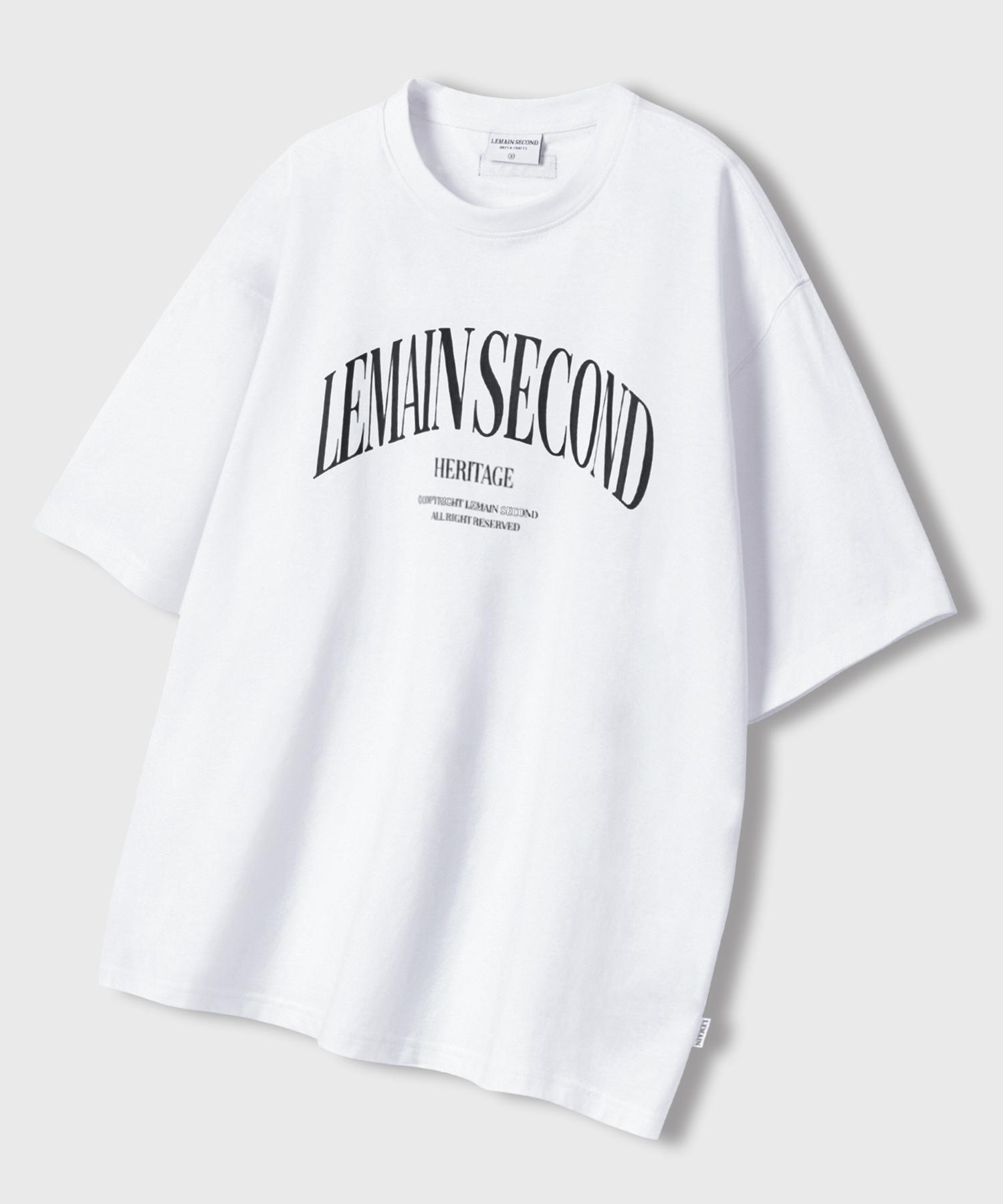 Remain Second Heritage Arch Logo Oversized Short Sleeve T-Shirt_5 Colors A. Heritage Arch Logo Short Sleeve T-Shirt_White/M