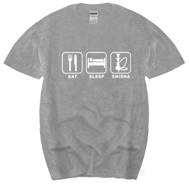 summer tshirt men brand teeshirt eat sleep shisha mens t shirt humour birthday gift hookah nargile new cotton man t shirt