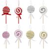 Cartoon Sequins Lollipop Ornament Large Xmas Candy Hanging Decor  Winter Home Decor