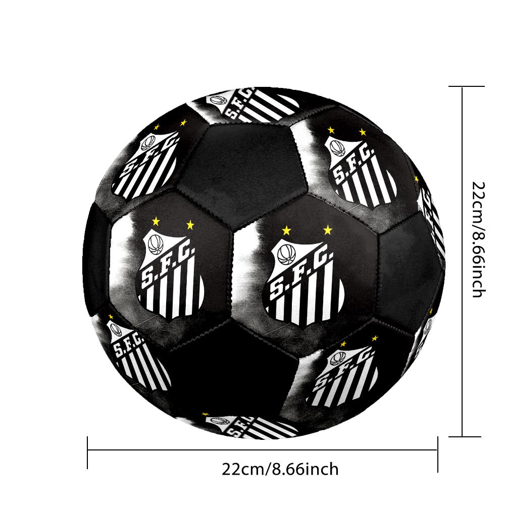 Santos FC Soccer Ball, Colorful, Suitable for All Ages, Machine-stitched, PVC Material, Competition Grade, Durable and High Bounce
