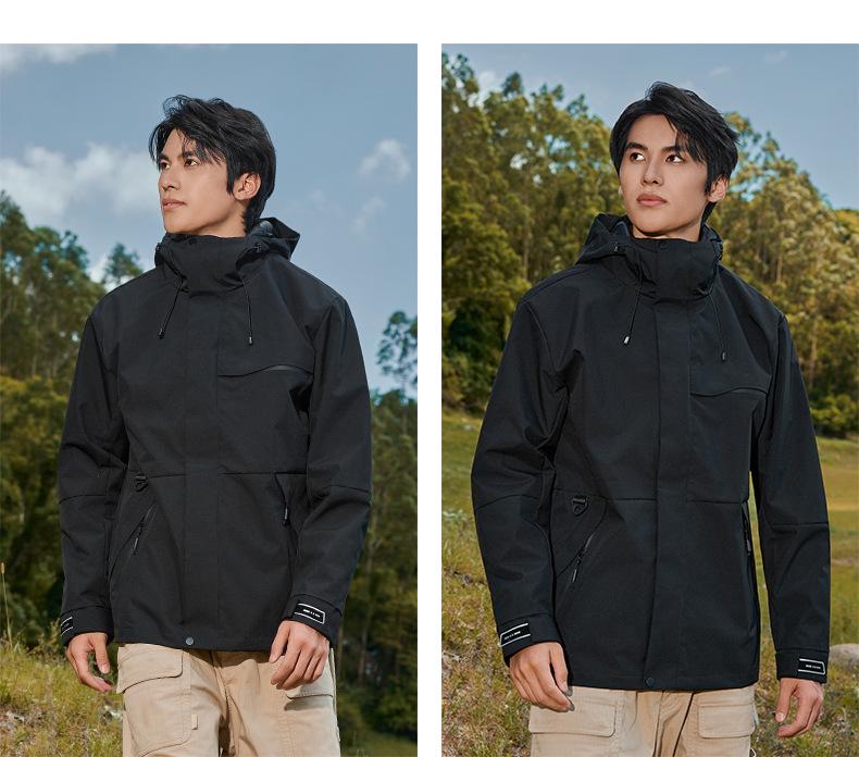 Unisex 3-in-1 Windproof Waterproof Mountaineering Jacket with Fleece Liner for Autumn and Winter