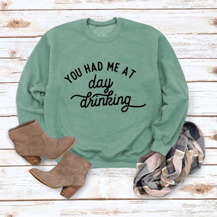 European & American Style Loose Fit Long Sleeve Printed Round Neck Hoodie