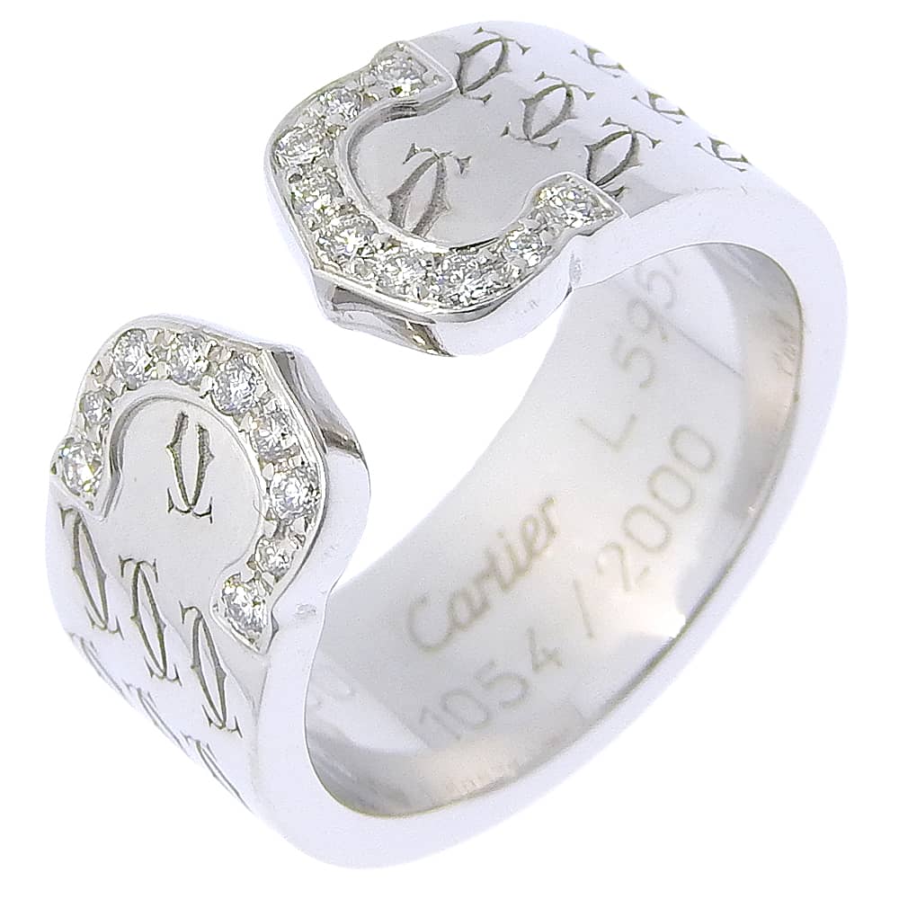 

CARTIER C2 Ring 2000 Christmas Limited K18 white gold/diamond #5.4(US Size) 11.2g Women Used